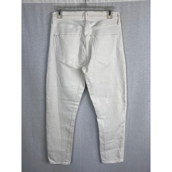 Adolde Jeans Toni Mid Rise Straight White Denim Minimalist Capsule Basic Casual - Picture 2 of 9